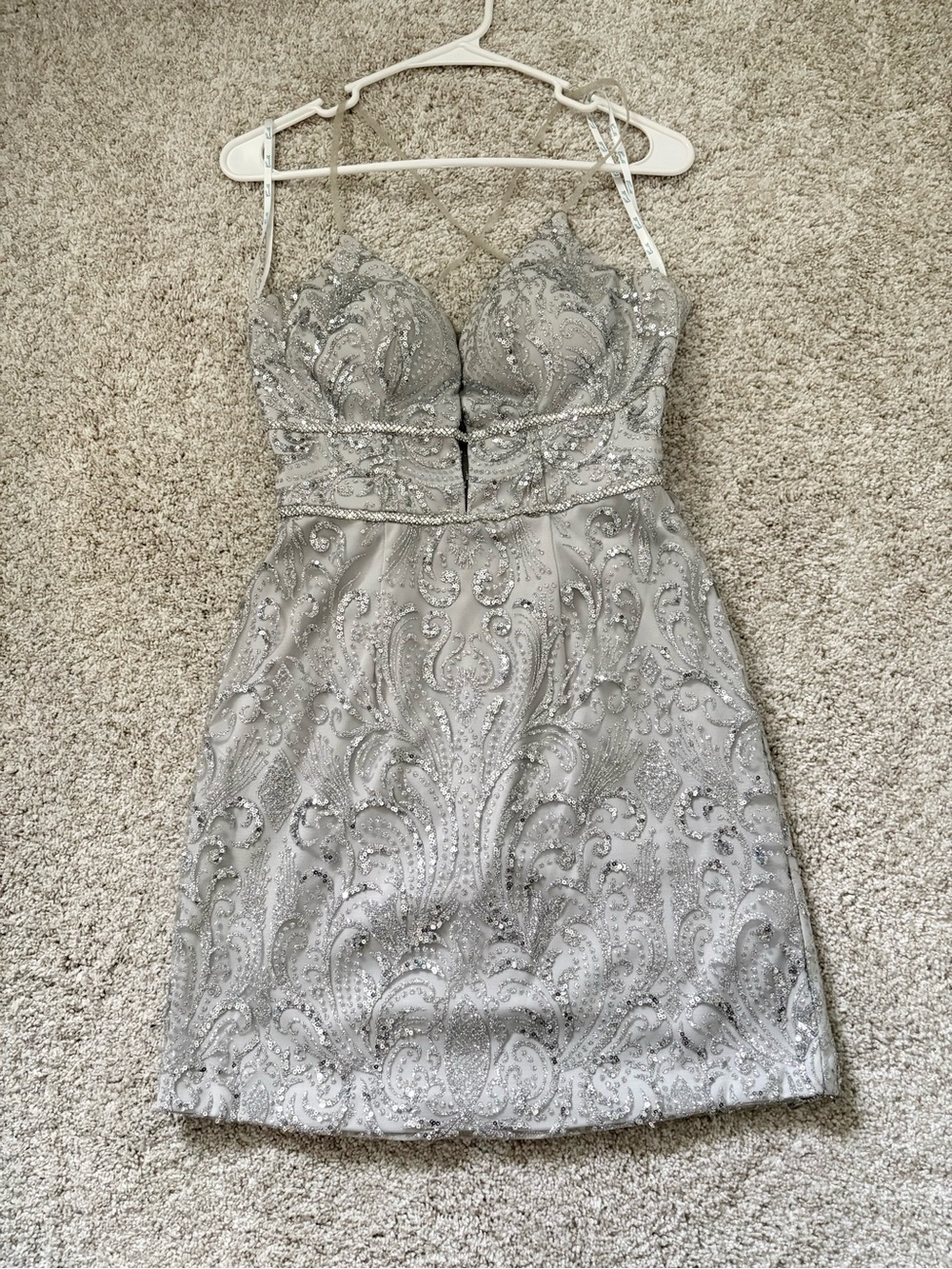 Camille La Vie sequined Glitter Rhinestone mini homecoming dress women sz 4